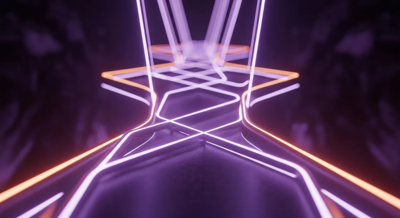 Abstract pathway glowing with neon lights