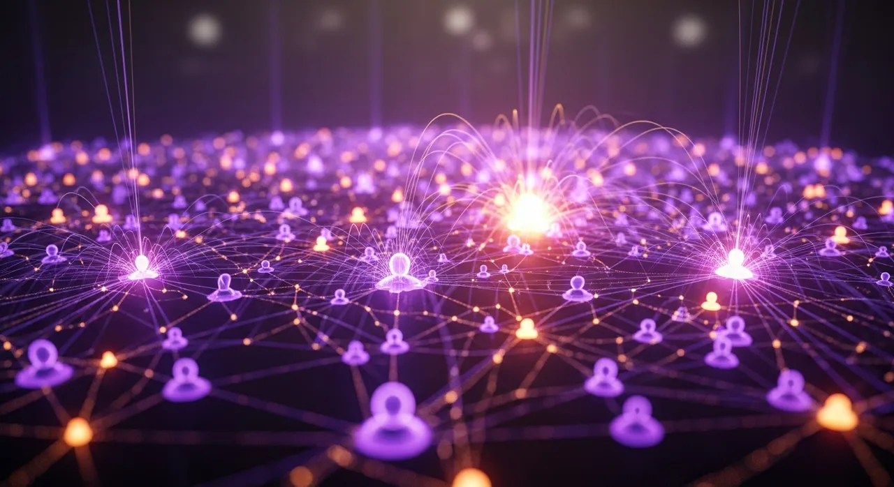 Abstract glowing network representing community